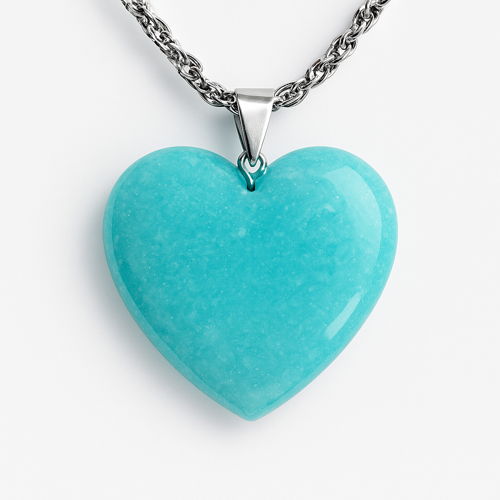 Pendentif  Coeur Amazonite qualité AA