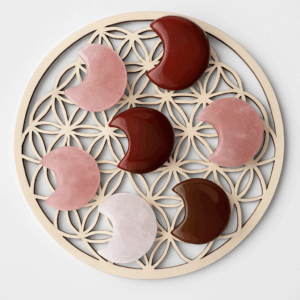 Lune pierre Cornaline et Quartz Rose petite