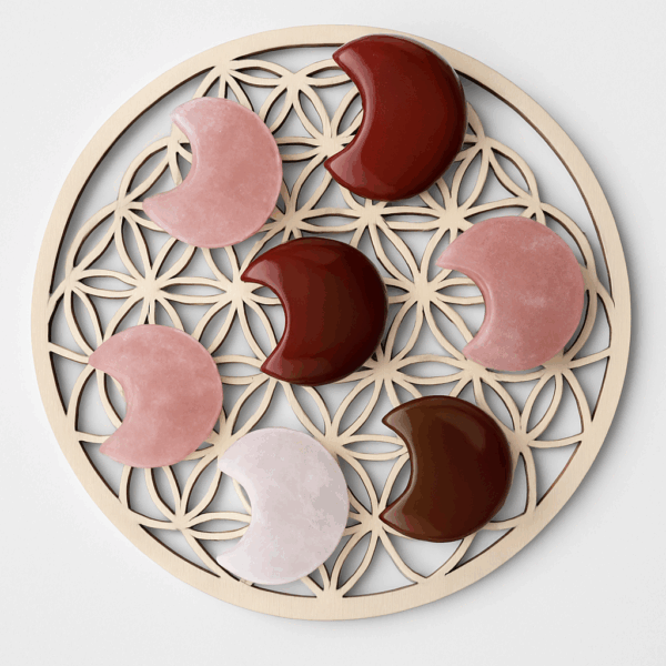 Lune pierre Cornaline et Quartz Rose petite