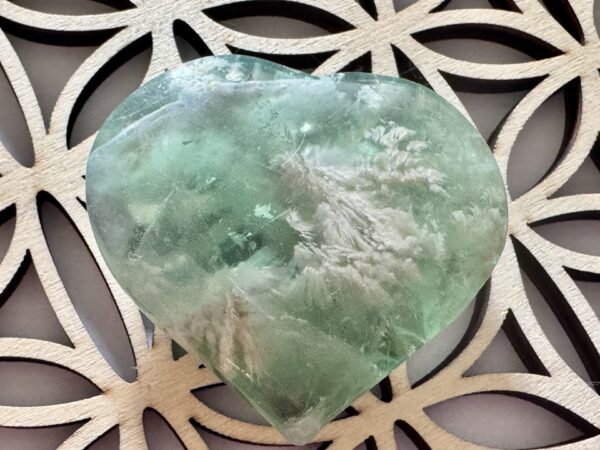Coeur Fluorite verte plume