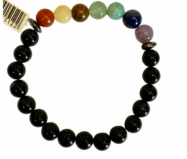 Onyx avec les 7 Chakras 8mm qualité A