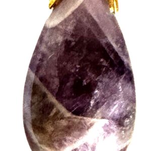 Pendentif forme larme Améthyste chevron
