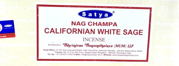 Encens Satya Sauge de Californie